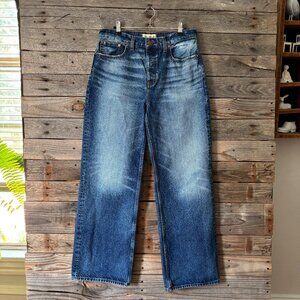 Madewell Low-Slung Baggy 100% Cotton Wide Legs Button Fly Jeans - Size 27